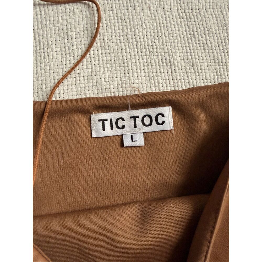 TIC TOC Brown Faux Leather Tube Top - Picture 5 of 6